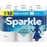 Sparkle Pick-A-Size Paper Towels, 6 Double Rolls for $6.62