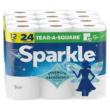 12-Pack Sparkle Tear-A-Square Paper Towels Double Rolls for $14