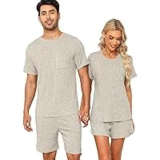 Couples Ribbed Knit Pajama Set for $9.99