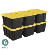 Sterilite 27-Gallon Plastic Storage Bin 6-Pack for $48