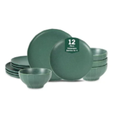 Stone Lain Rio 12-Piece Stoneware Dinnerware Set (Green) – $28.06 ($89.99 Original)