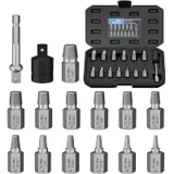 Strebito 15-Piece Cr-Mo Steel Bolt Extractor Socket Set – $11.99