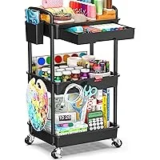 Sunally 3-Tier Rolling Cart with Drawer for $12.87