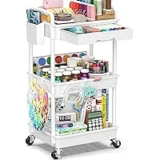 SUNALLY 3-Tier Rolling Cart with Drawer for $13.79