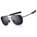 Sungait Men’s Military Style Polarized Aviator Sunglasses (Gold Frame/Green Lens) $8.49