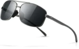 SUNGAIT Ultra Lightweight Rectangular Polarized Sunglasses (Gunmetal Frame/Gray Lens) $6.39