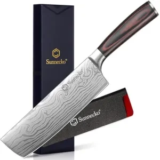 Sunnecko 7″ Japanese Nakiri Knife with Sheath for $12