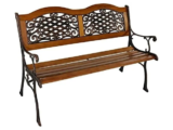 Sunnydaze 49″ Cast Iron and Wood 2-Person Garden Bench for $139.99