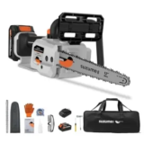 Suzume 12″ 21V Cordless Chainsaw with 2 Batteries for $50