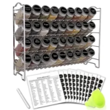 SWOMMOLY 4-Tier Spice Rack Organizer with 36 Square Jars – $25