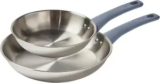 T-fal Essentials 2-Piece Stainless Steel Fry Pan Set (8″ & 10.5″) – $34