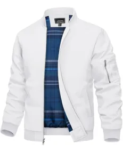 TACVASEN Men’s Plaid Lined Bomber Jacket for $20