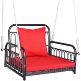 Tangkula Patio Wicker Porch Swing Now Only $49.99