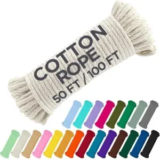 TECEUM 50ft 3/16″ Cotton Rope (500lb Strength) – $4.99