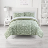 The Big One Sage Green Floral Medallions Reversible Comforter Set for $9.89