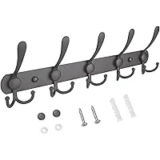 TICONN Wall Mounted Coat Rack with 5 Heavy Duty Hooks for $5.38