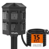 6-Outlet Outdoor Power Strip with Stake & 15′ Extension Cord for $20