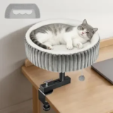 TNELTUEB 360° Rotating Clamp-On Cat Desk Hammock Bed (Grey) – $25