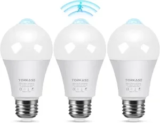 3-Pack A19 E26 Motion Activated Dusk to Dawn LED Bulbs for $9.99