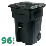 Toter 96 Gallon Black Rolling Trash Can for $33.00