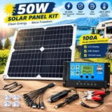 Trickle 50W Solar Panel Kit 100A 12V Battery Charger – $46.99