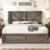 Tryston Farmhouse Queen Bed Frame with Barn Door Headboard for $179.99