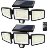Tuffenough 2500LM 210 LED Solar Outdoor Lights (2-Pack) for $13.71