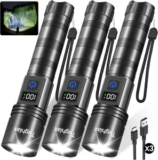 3-Pack Tughlax 5-Mode Rechargeable Flashlights with LCD Display for $15