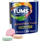 Tums Extra Strength Assorted Fruit Antacid Chewable Tablets 3-Pack for $1.61