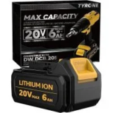 Tyrone 20V Max 6.0Ah Lithium Ion Battery for DeWalt Now $14.99