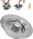 Tzsxwj 3-in-1 Stainless Steel Sink Drain Strainer with Anti-Clogging Basket for $9.65
