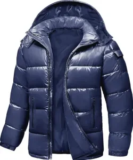 Uikue Store Men’s Winter Puffer Jacket in Navy for $19