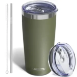 20oz Uirzotn Stainless Steel Insulated Tumbler with Dual Lids & Straw for $6.99