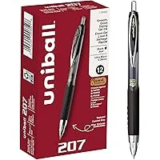 12-Pack Uni-ball 207 Retractable Gel Pens, Ultra Micro Point – $11.71