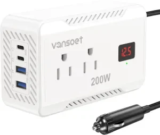 Vansoet 200W Car DC Power Inverter with PD for $15