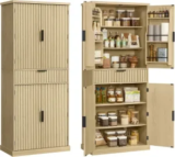 VASAGLE MAXE Collection 70.6″ Pantry Cabinet (Oak Beige) – $153