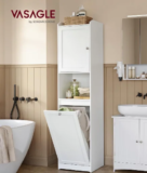 VASAGLE Tall Storage Cabinet with Removable Laundry Basket for $104.93