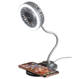 Veho UF2 3-in-1 Desktop Station with Wireless Charger, Fan & LED Light for $14.99