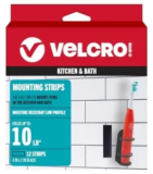10-Pack VELCRO Moisture Resistant Kitchen and Bath Mounting Strips for $3.69