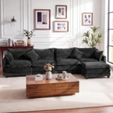 Vesgantti 143″ L-Shaped Modular Sectional Couch with Ottoman for $370