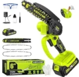 Votlemi 6″ Mini Electric Cordless Chainsaw with 2000mAh Battery for $23.99