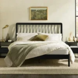 Walker Edison Mid-Century Modern Slatted Solid Wood Queen Bedframe for $89.99