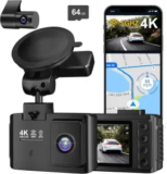 Wanlipo Dual Channel 4K Front + 2.5K Rear Dash Cam with 64GB SD Card for $34.99 $35