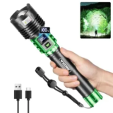 WdtPro 10000mAh Rechargeable Waterproof LED Flashlight with LCD for $16