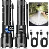 Wdtpro 6000lm Zoomable USB Rechargeable Waterproof LED Flashlight (2-Pack) – $10.19