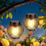 2-Pack WdtPro Metal Hanging Solar Lanterns with Clip – $14.99 ($29.99 Original)