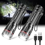 2-Pack WdtPro High Lumens Rechargeable LED Mini Tactical Flashlights for $8.79