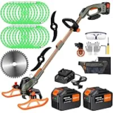 WeGofly 4-in-1 Cordless Electric Weed Wacker with 2x 6.0Ah Batteries – $44.99