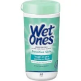 Wet Ones Antibacterial Hand and Face Wipes for Sensitive Skin (40-Pack) Now $2.35
