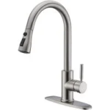 Wewe Single Handle High Arc Brushed Nickel Kitchen Faucet for $34.99